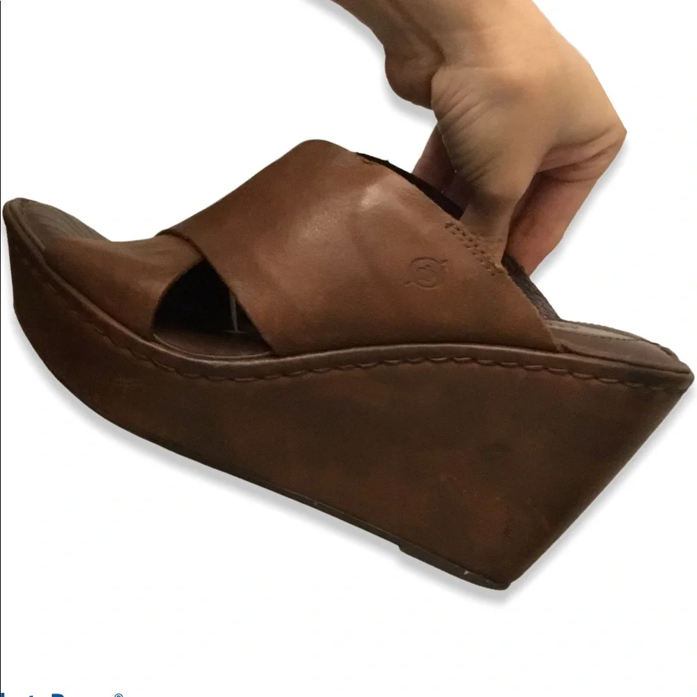 Born Platform Wedge Sandals Leather Upper Size 9 - Picture 6 of 13